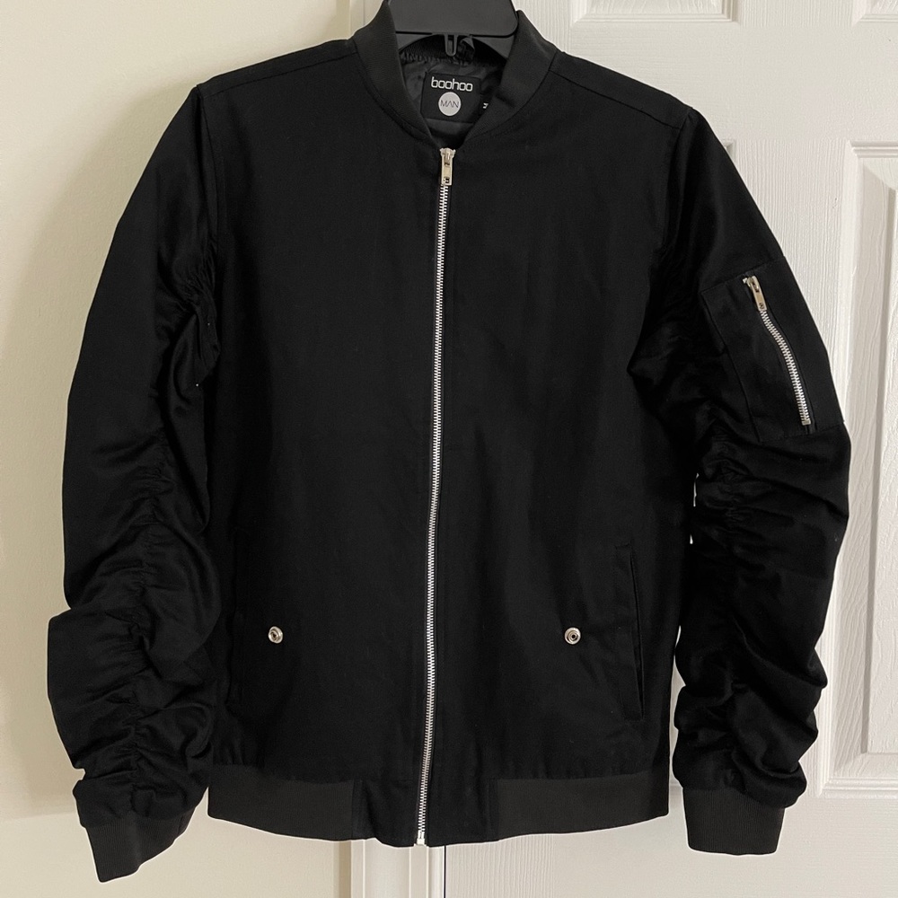 Boohoo Man Black Bomber Jacket